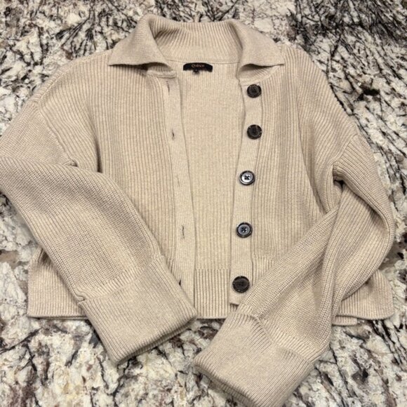 Quince Women's Beige Button-Up Cardigan - Picture 1 of 4